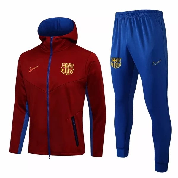 Chaqueta Con Capucha Barcelona 2021-22 Borgona Azul